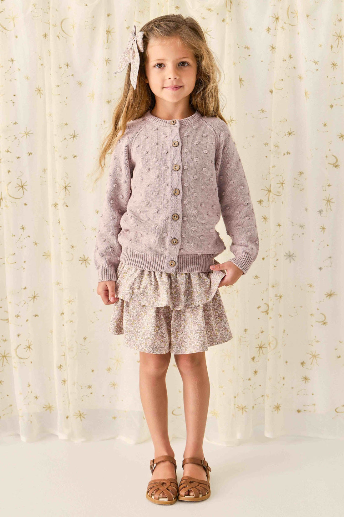 Simple Dotty Cardigan - Violet Marle Childrens Cardigan from Jamie Kay Australia