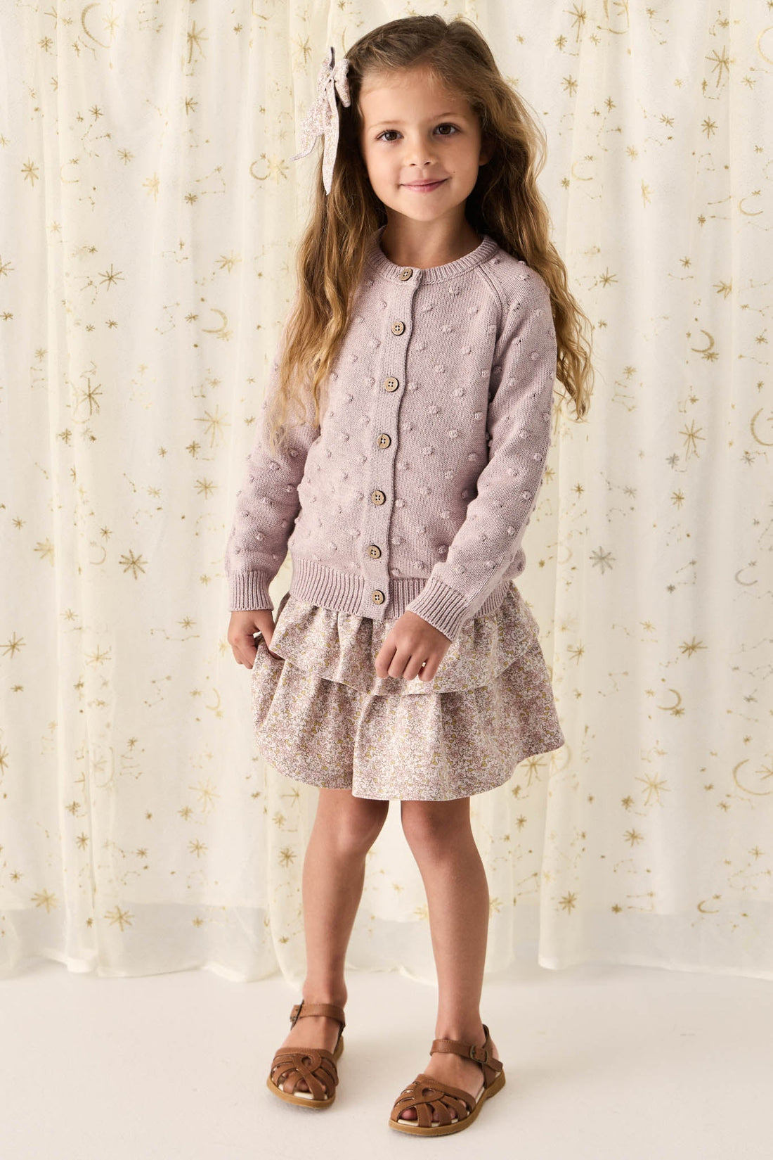 Organic Cotton Ruby Skirt - Chloe Lilac Childrens Skirt from Jamie Kay Australia