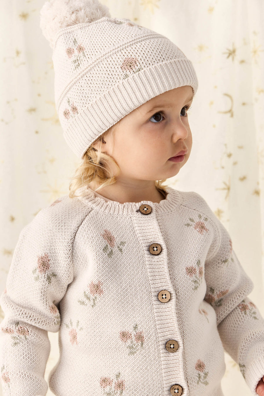 Juliette Cardigan - Petite Goldie Knit Parchment Childrens Cardigan from Jamie Kay Australia