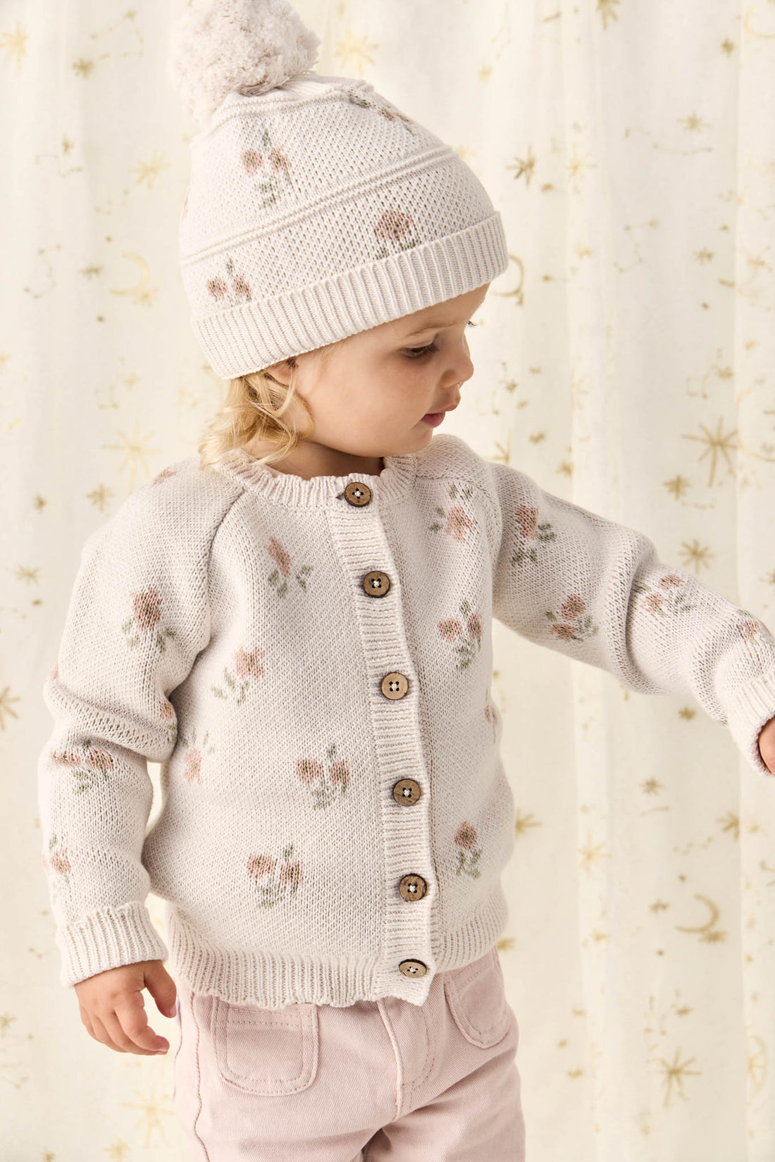 Juliette Cardigan - Petite Goldie Knit Parchment Childrens Cardigan from Jamie Kay Australia