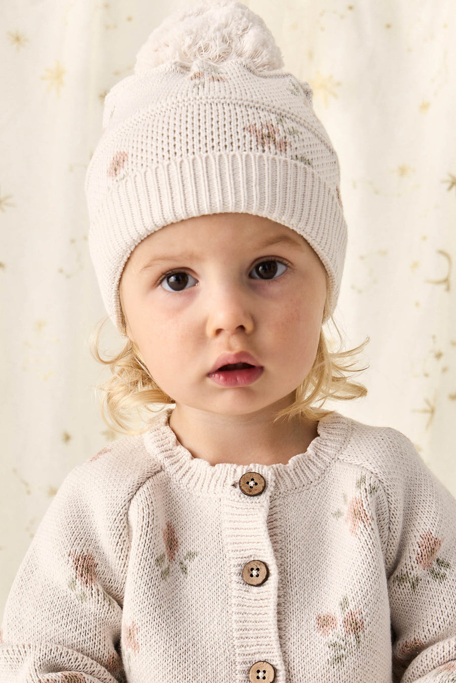 Juliette Cardigan - Petite Goldie Knit Parchment Childrens Cardigan from Jamie Kay Australia