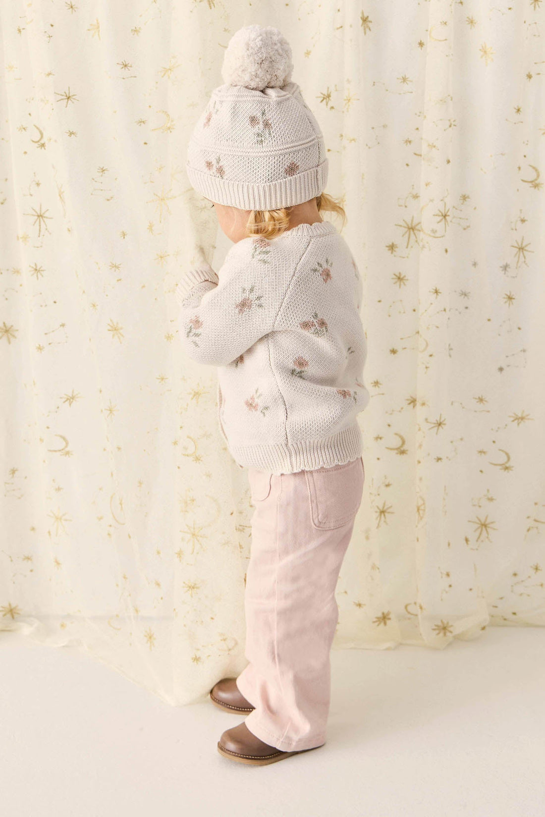 Juliette Cardigan - Petite Goldie Knit Parchment Childrens Cardigan from Jamie Kay Australia