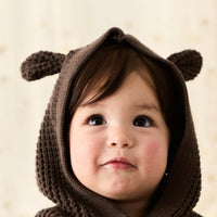 Connor Bear Cardigan - Dark Coffee Childrens Cardigan from Jamie Kay Australia