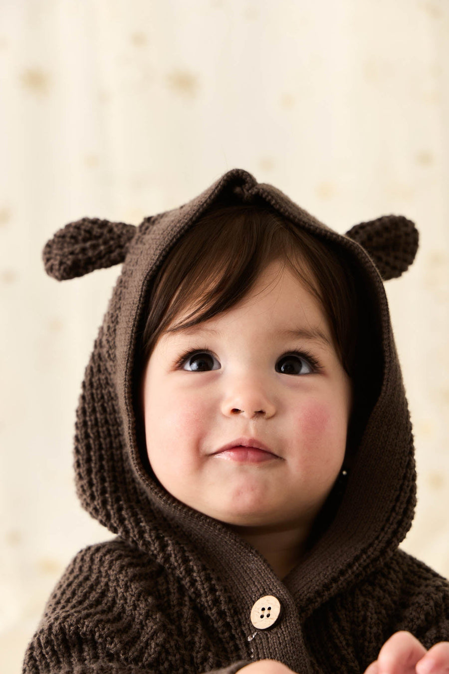 Connor Bear Cardigan - Dark Coffee Childrens Cardigan from Jamie Kay Australia