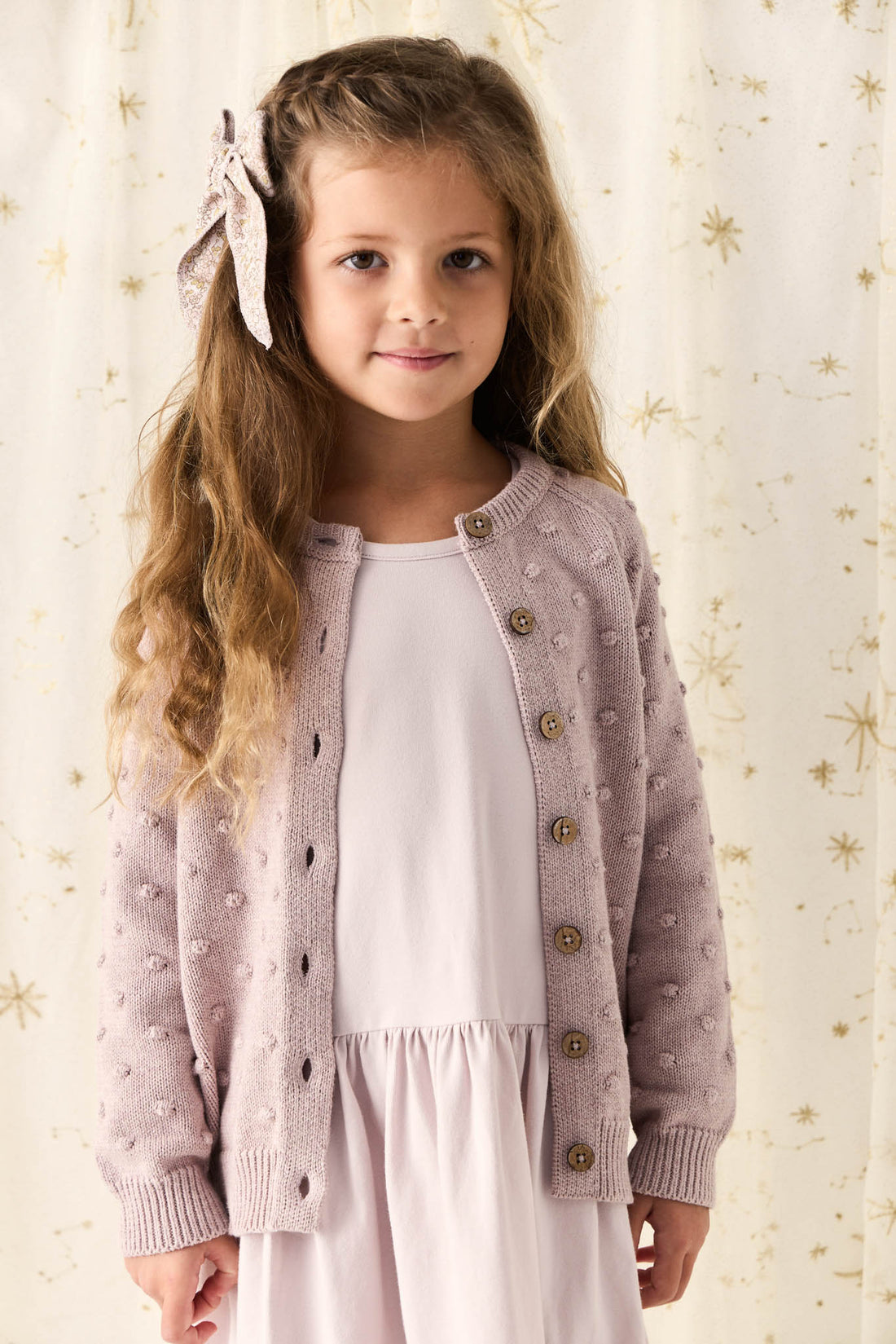 Simple Dotty Cardigan - Violet Marle Childrens Cardigan from Jamie Kay Australia