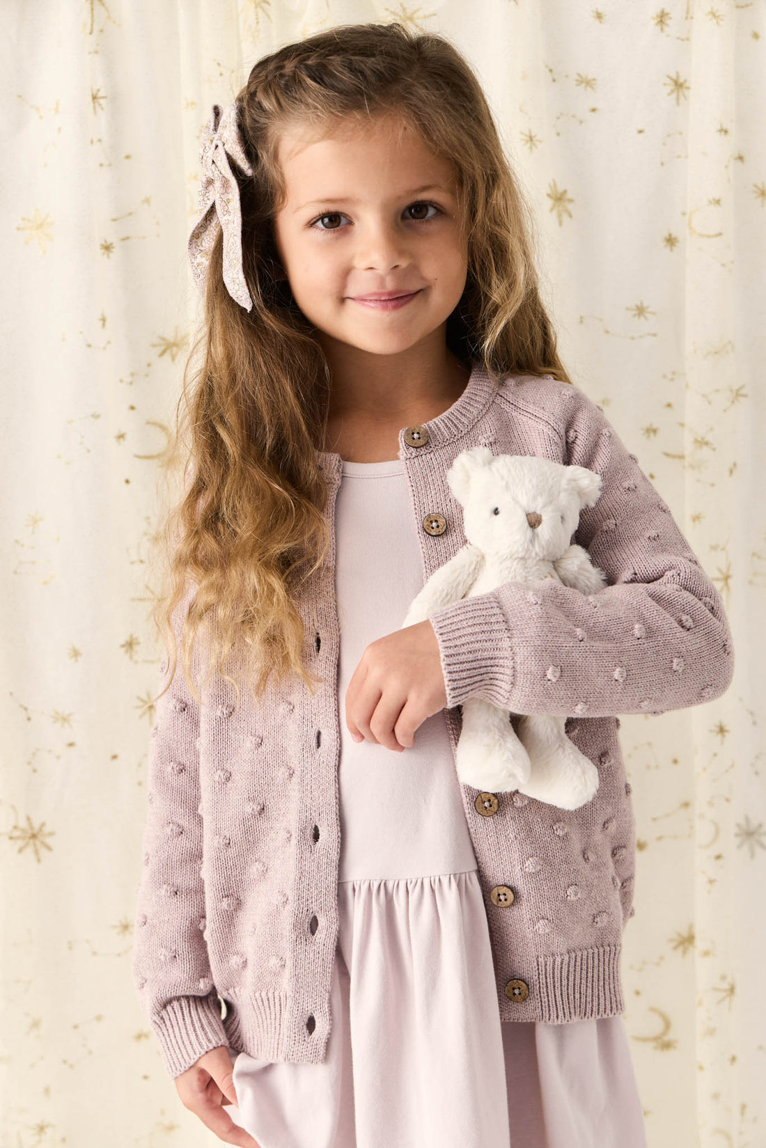 Simple Dotty Cardigan - Violet Marle Childrens Cardigan from Jamie Kay Australia