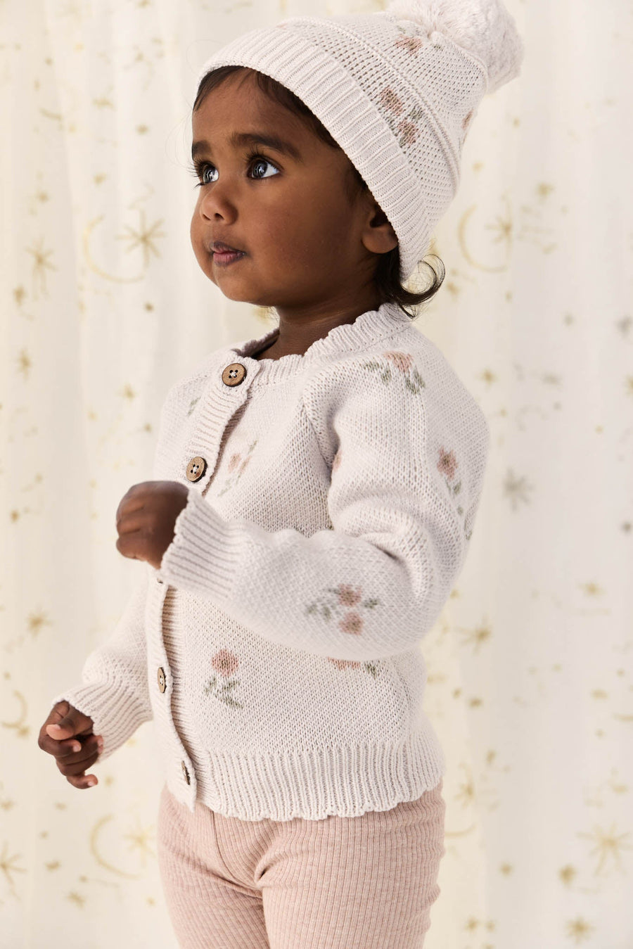 Juliette Cardigan - Petite Goldie Knit Parchment Childrens Cardigan from Jamie Kay Australia