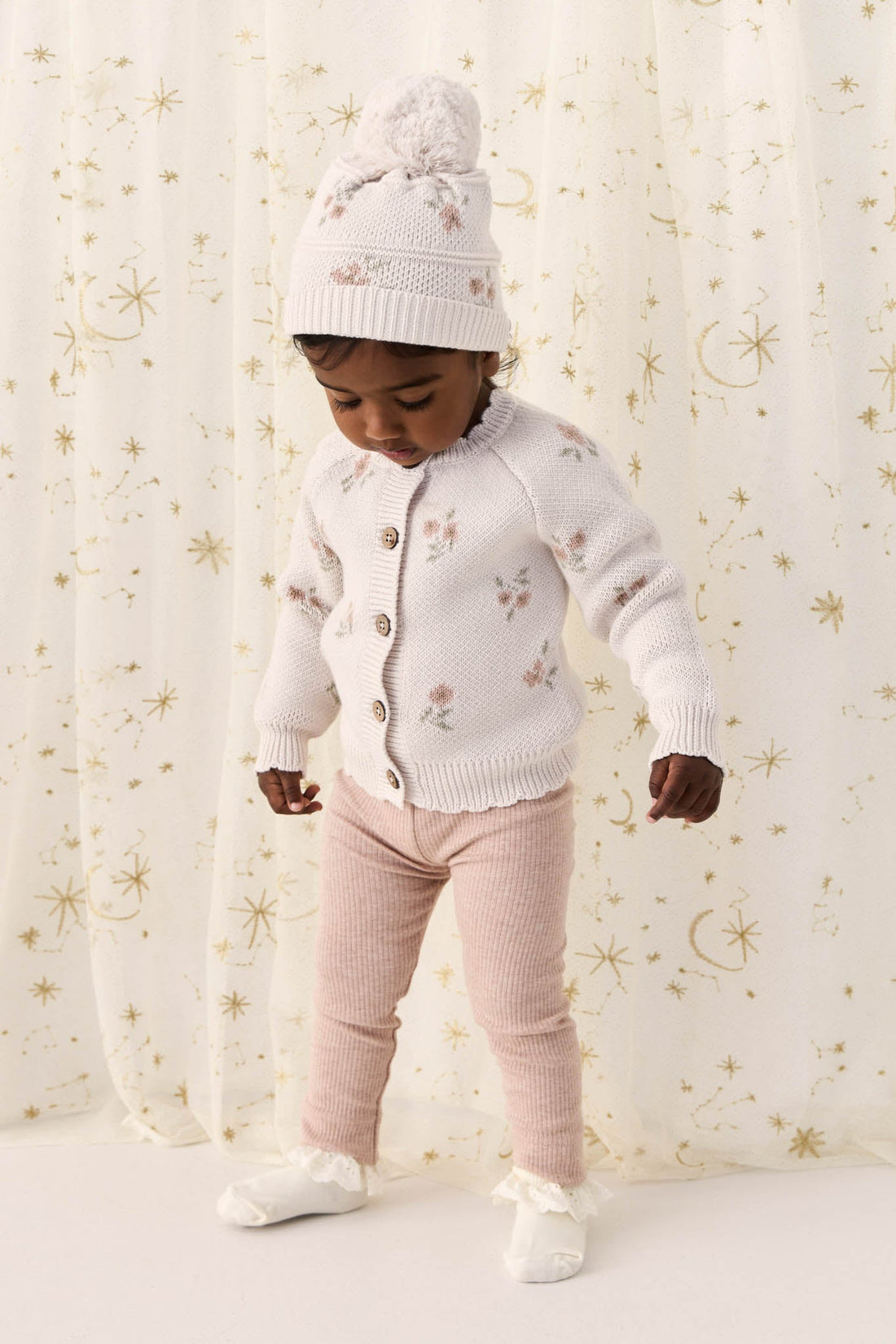 Juliette Cardigan - Petite Goldie Knit Parchment Childrens Cardigan from Jamie Kay Australia