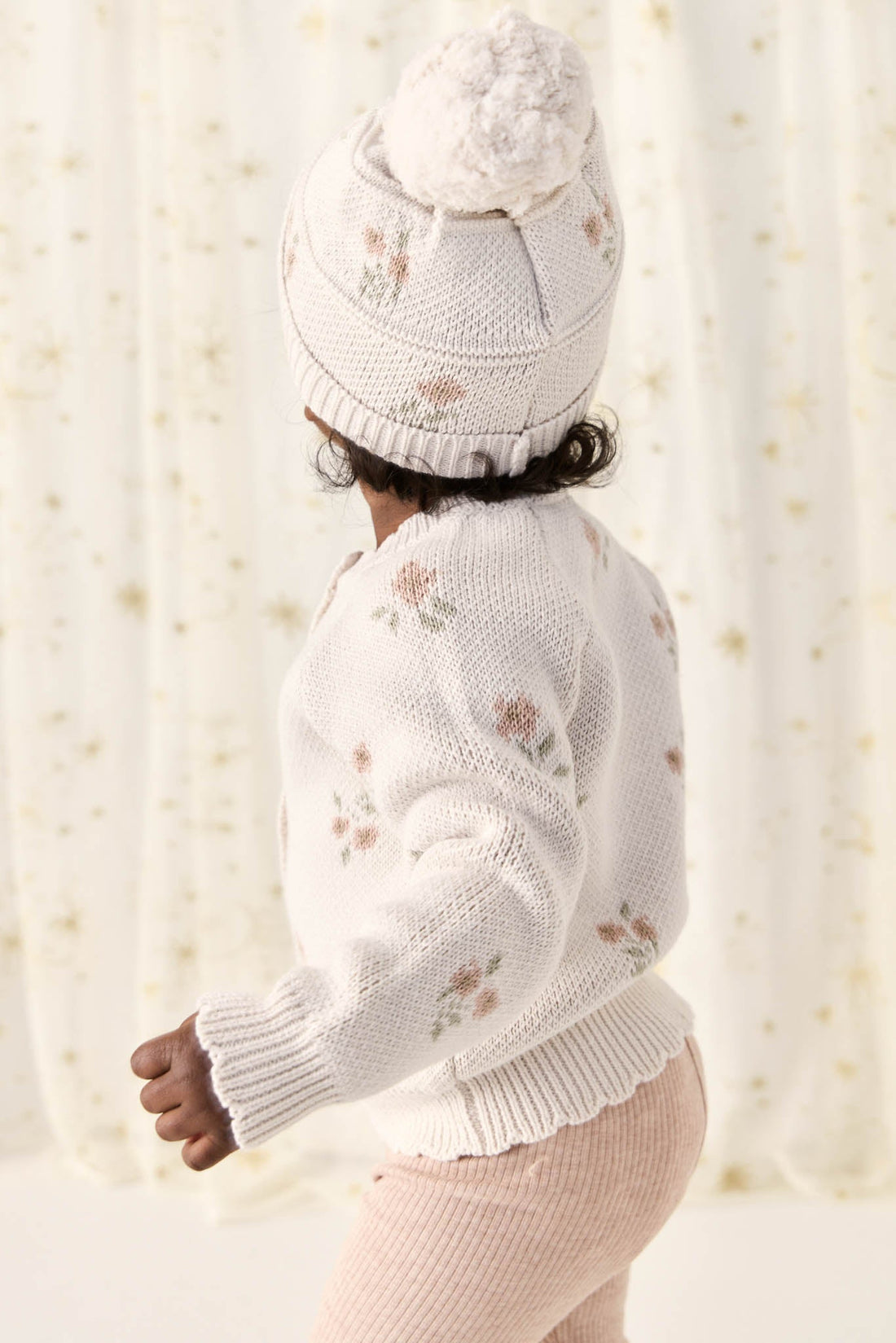 Juliette Cardigan - Petite Goldie Knit Parchment Childrens Cardigan from Jamie Kay Australia