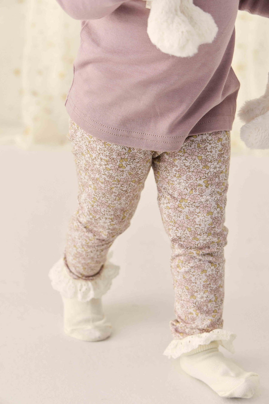 Organic Cotton Everyday Legging - Chloe Lilac Childrens Legging from Jamie Kay Australia