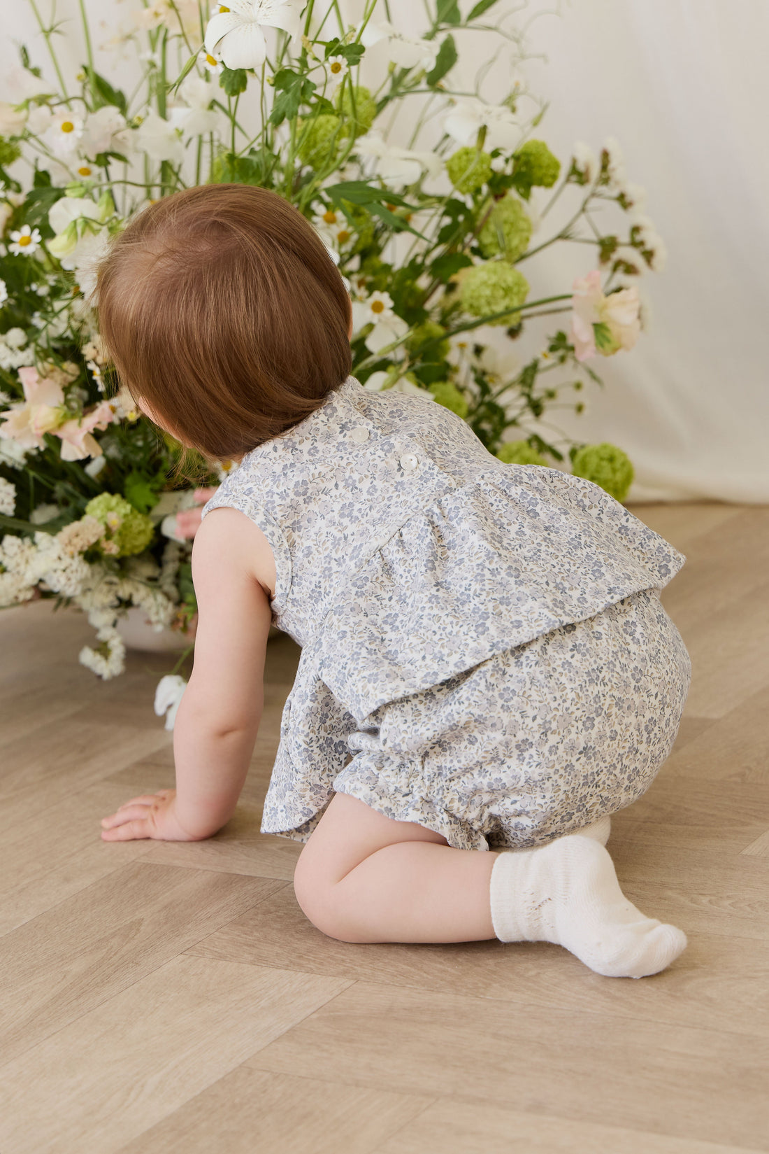 Organic Cotton Frill Bloomer - Tully Grey Childrens Bloomer from Jamie Kay Australia