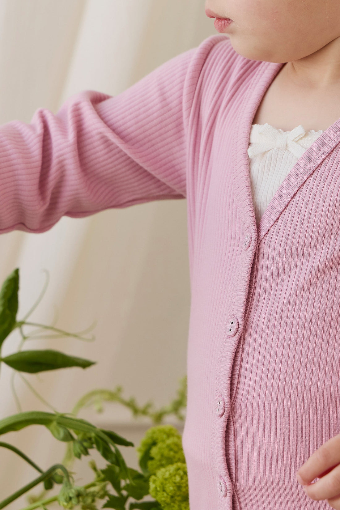 Organic Cotton Modal Cardigan - Vintage Violet Childrens Cardigan from Jamie Kay Australia