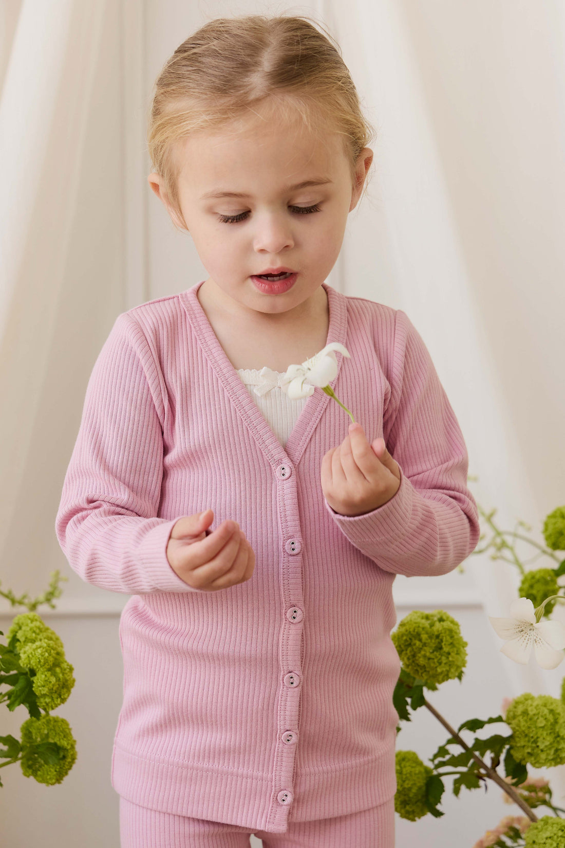 Organic Cotton Modal Cardigan - Vintage Violet Childrens Cardigan from Jamie Kay Australia