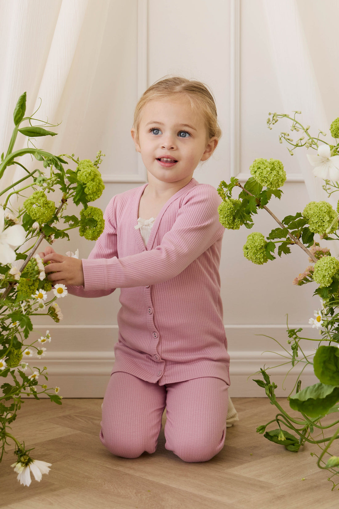 Organic Cotton Modal Cardigan - Vintage Violet Childrens Cardigan from Jamie Kay Australia