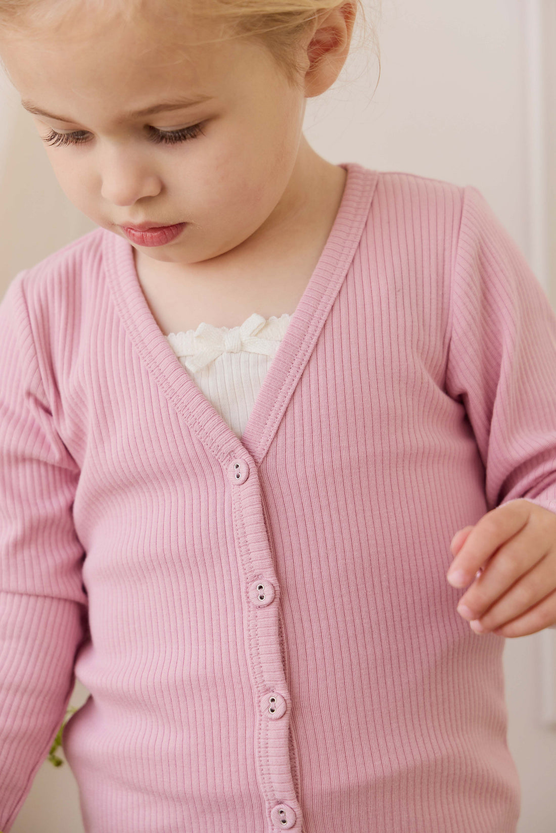 Organic Cotton Modal Cardigan - Vintage Violet Childrens Cardigan from Jamie Kay Australia