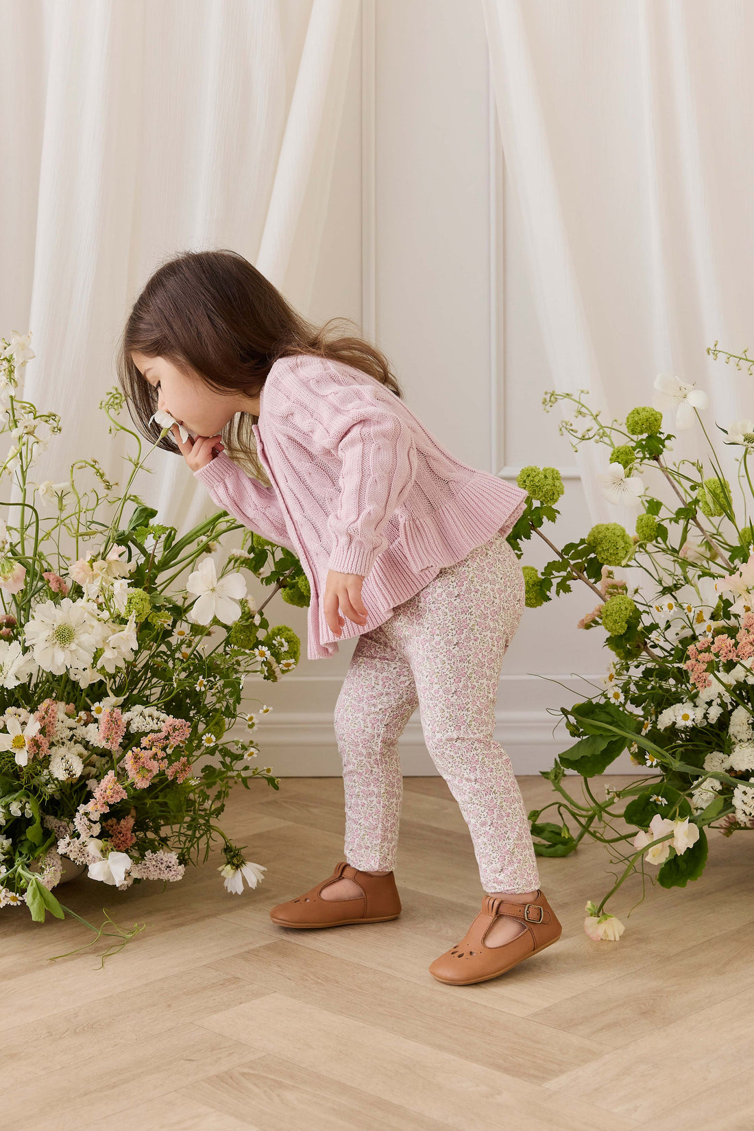 Organic Cotton Everyday Legging - Tully Mauve Childrens Legging from Jamie Kay Australia