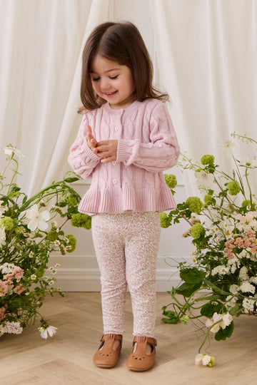 Organic Cotton Everyday Legging - Tully Mauve Childrens Legging from Jamie Kay Australia