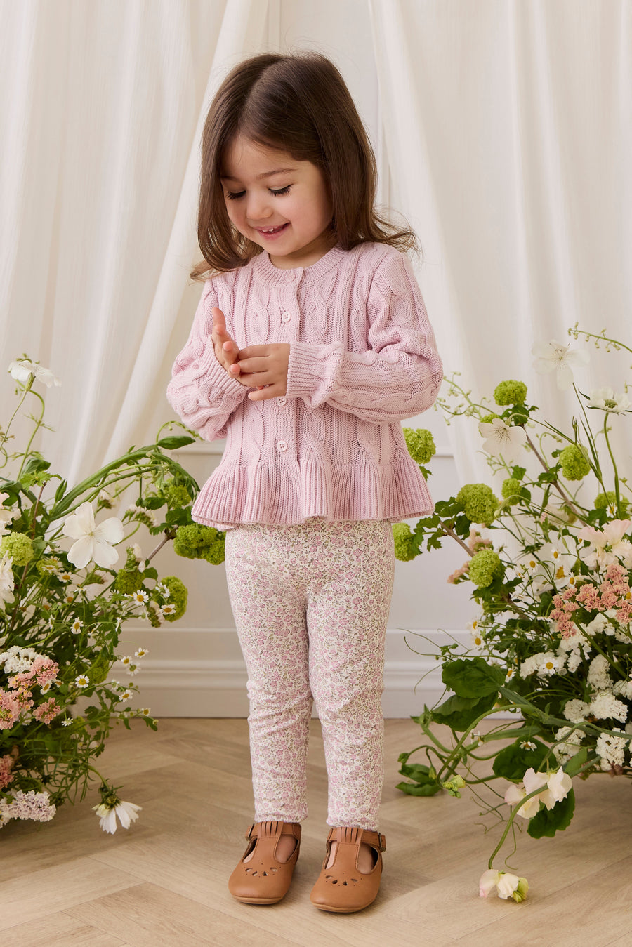 Organic Cotton Everyday Legging - Tully Mauve Childrens Legging from Jamie Kay Australia