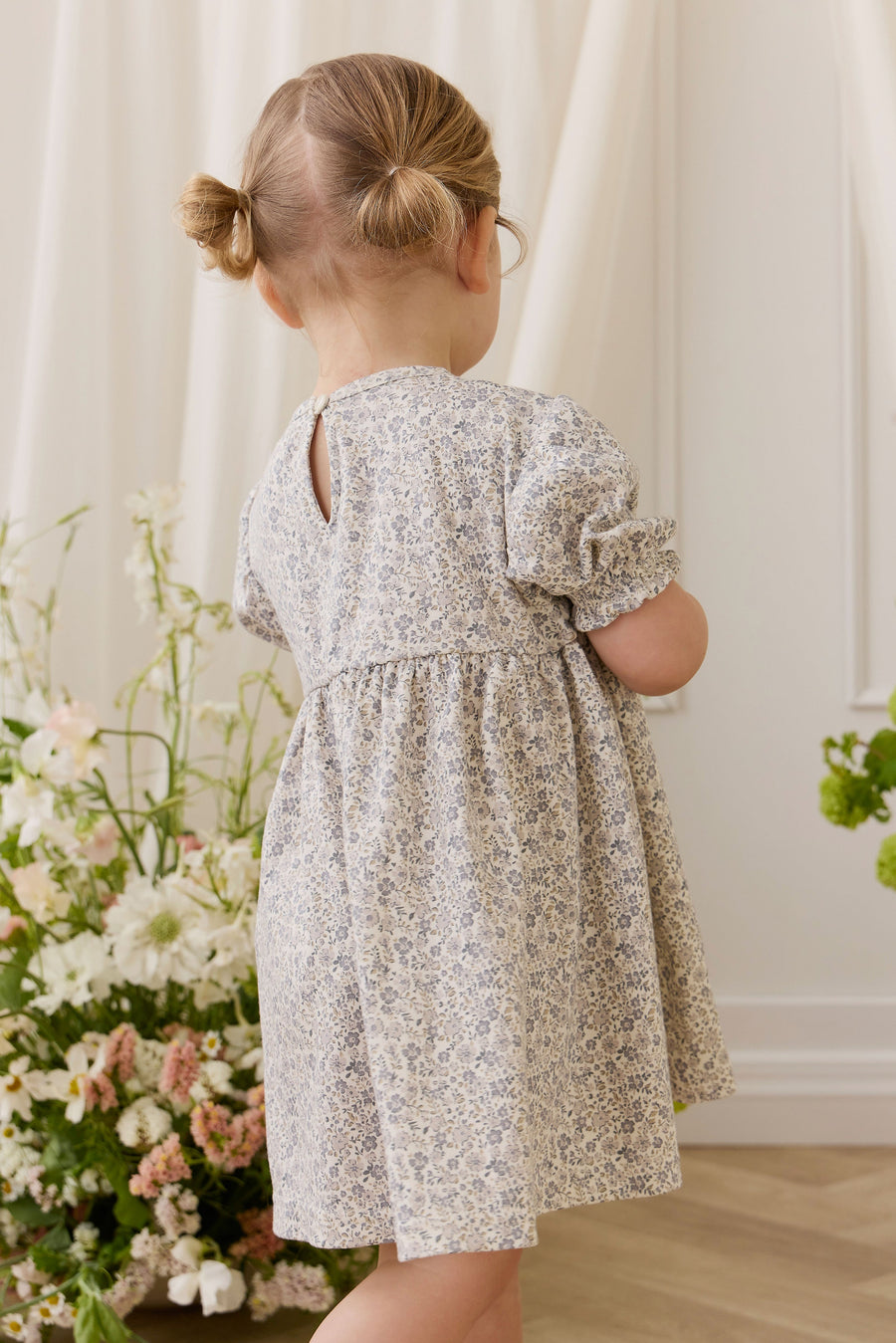 Organic Cotton Penny Dress - Tully Grey Childrens Dress from Jamie Kay Australia