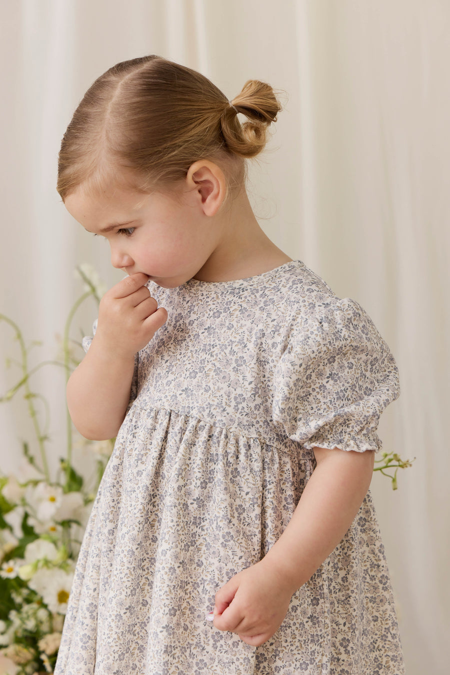 Organic Cotton Penny Dress - Tully Grey Childrens Dress from Jamie Kay Australia