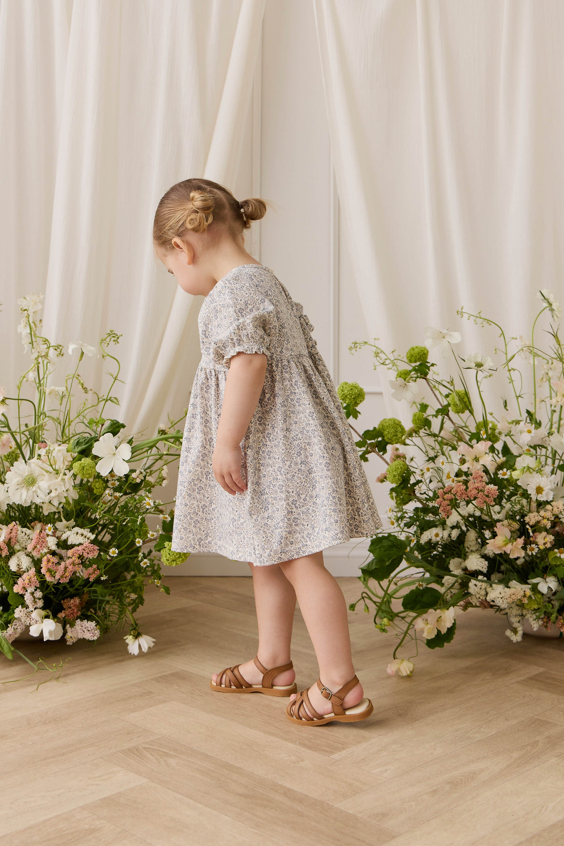 Organic Cotton Penny Dress - Tully Grey Childrens Dress from Jamie Kay Australia