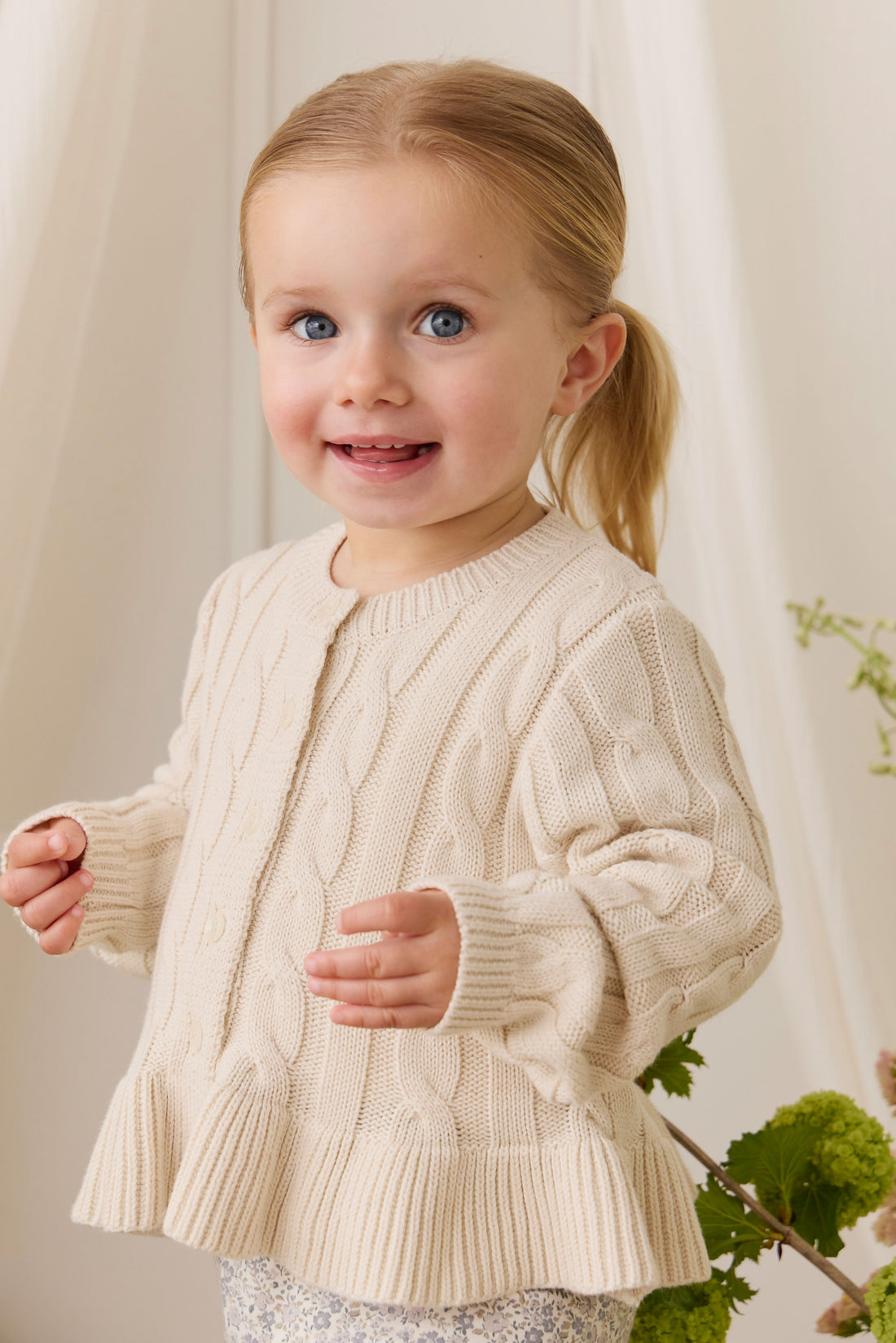 Harriet Cardigan - Vanilla Childrens Cardigan from Jamie Kay Australia
