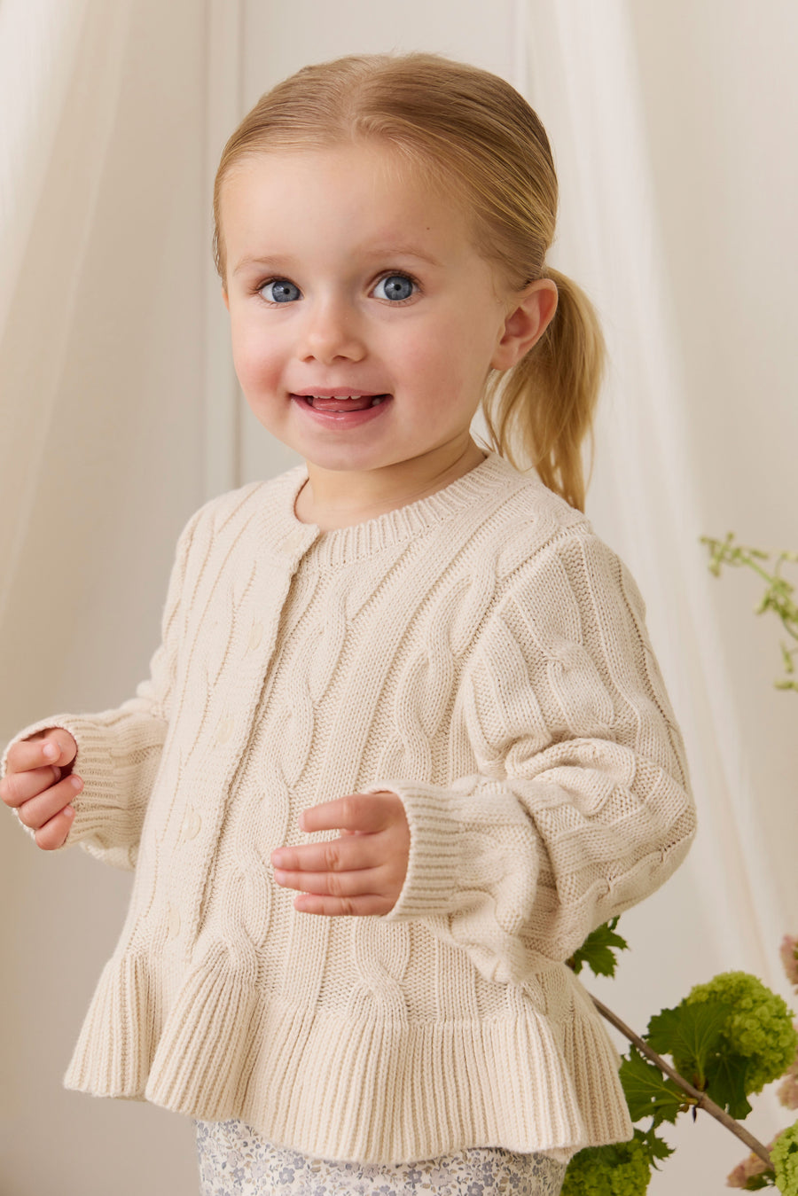 Harriet Cardigan - Vanilla Childrens Cardigan from Jamie Kay Australia