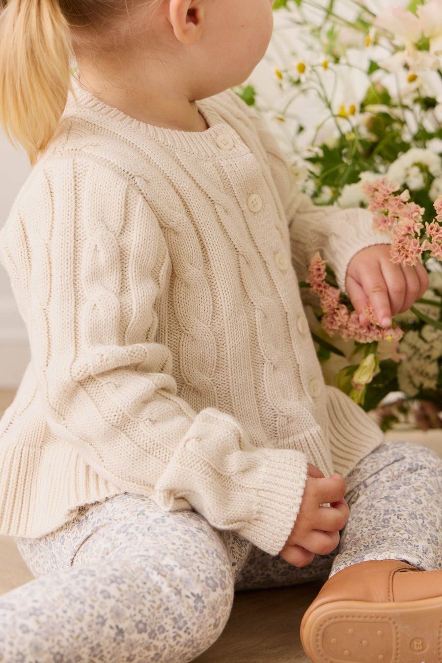 Harriet Cardigan - Vanilla Childrens Cardigan from Jamie Kay Australia