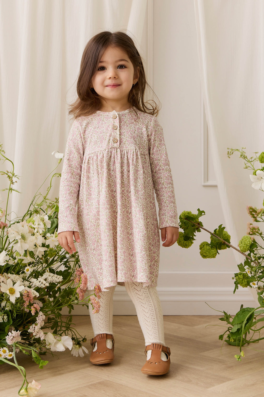 Organic Cotton Bridget Dress - Tully Mauve Childrens Dress from Jamie Kay Australia