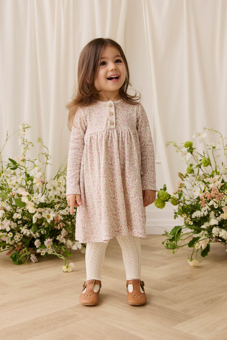 Organic Cotton Bridget Dress - Tully Mauve Childrens Dress from Jamie Kay Australia