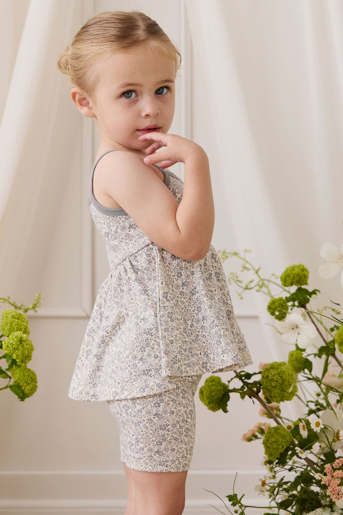 Organic Cotton Maple Singlet - Tully Grey Childrens Singlet from Jamie Kay Australia