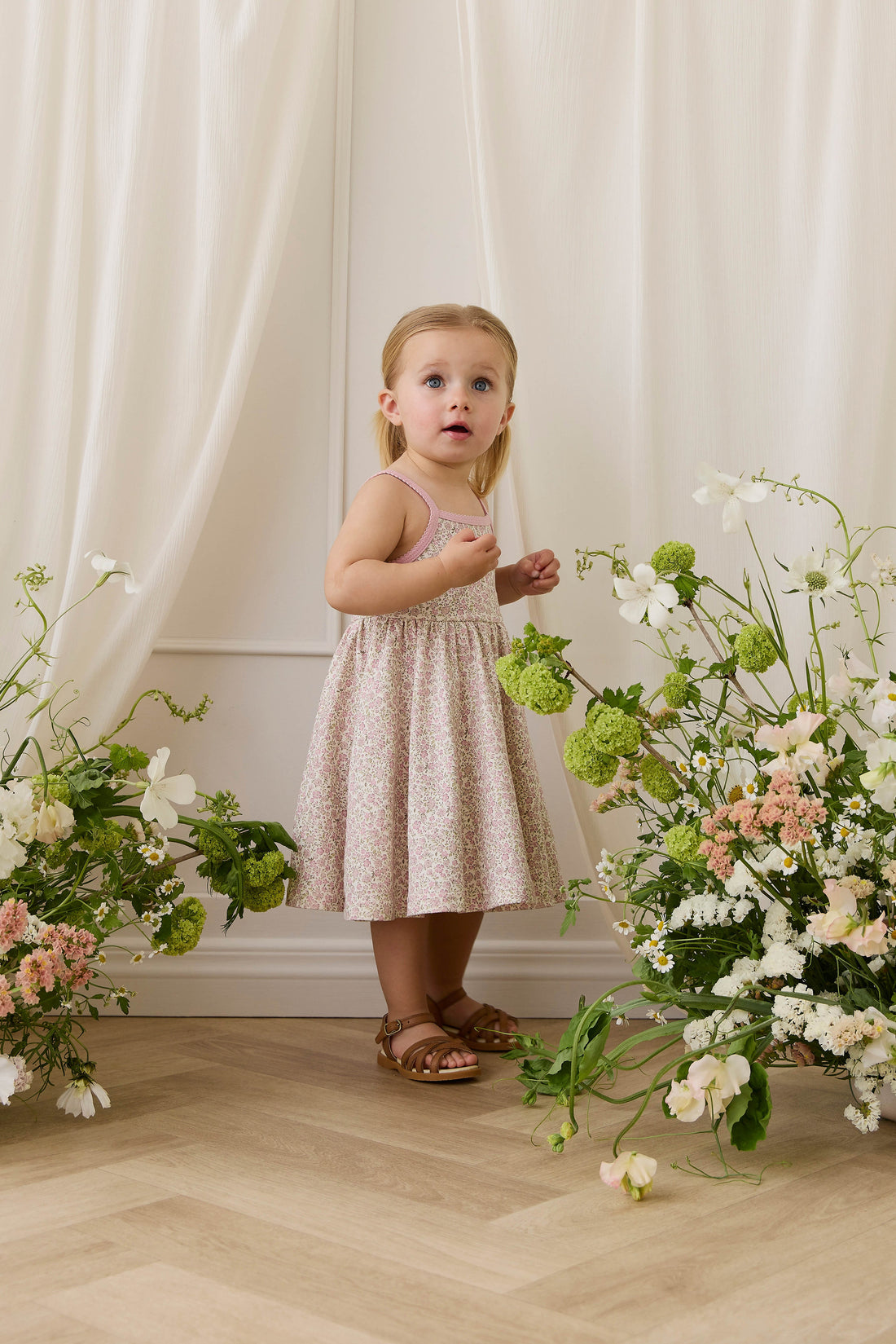 Organic Cotton Samantha Dress - Tully Mauve Childrens Dress from Jamie Kay Australia