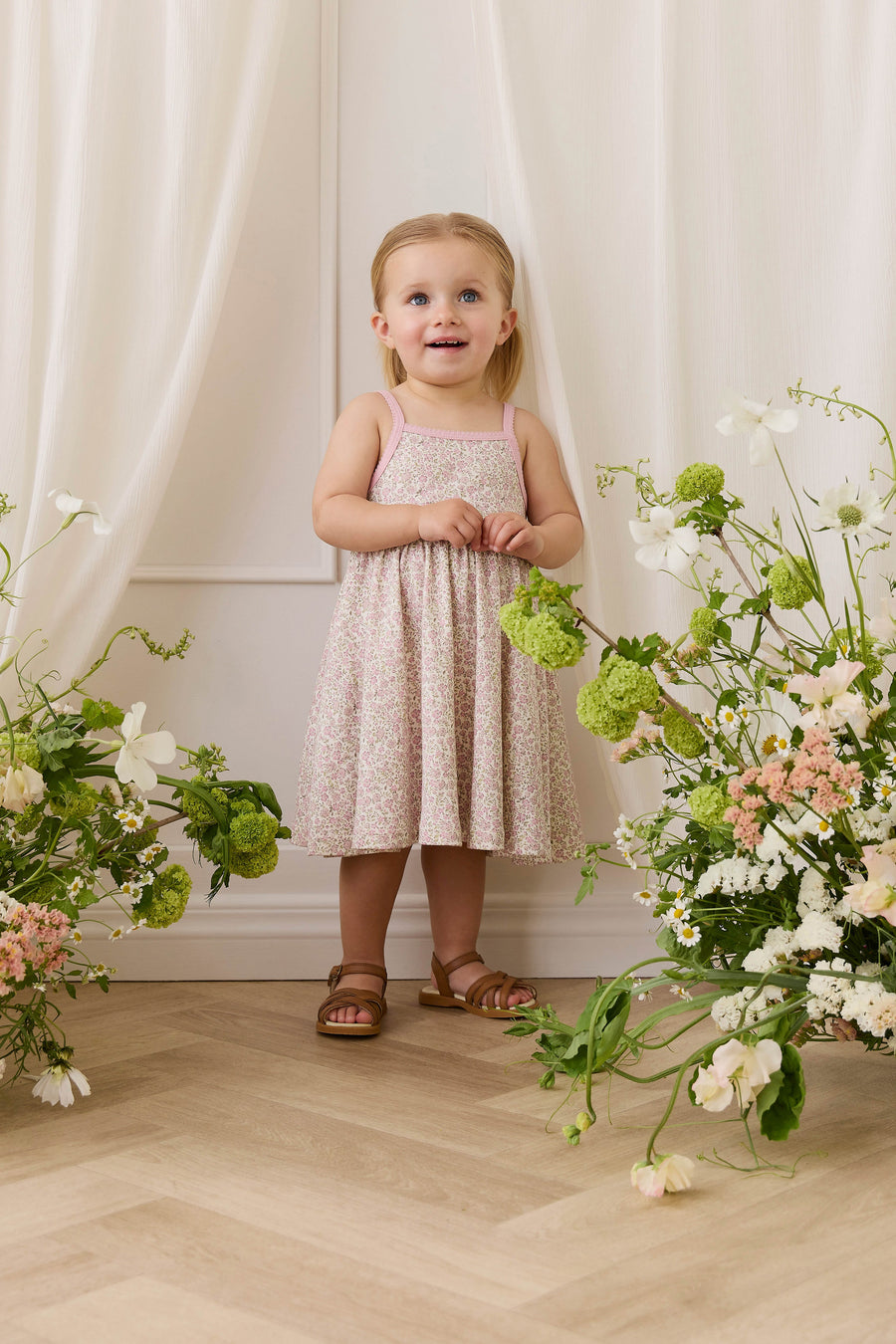 Organic Cotton Samantha Dress - Tully Mauve Childrens Dress from Jamie Kay Australia