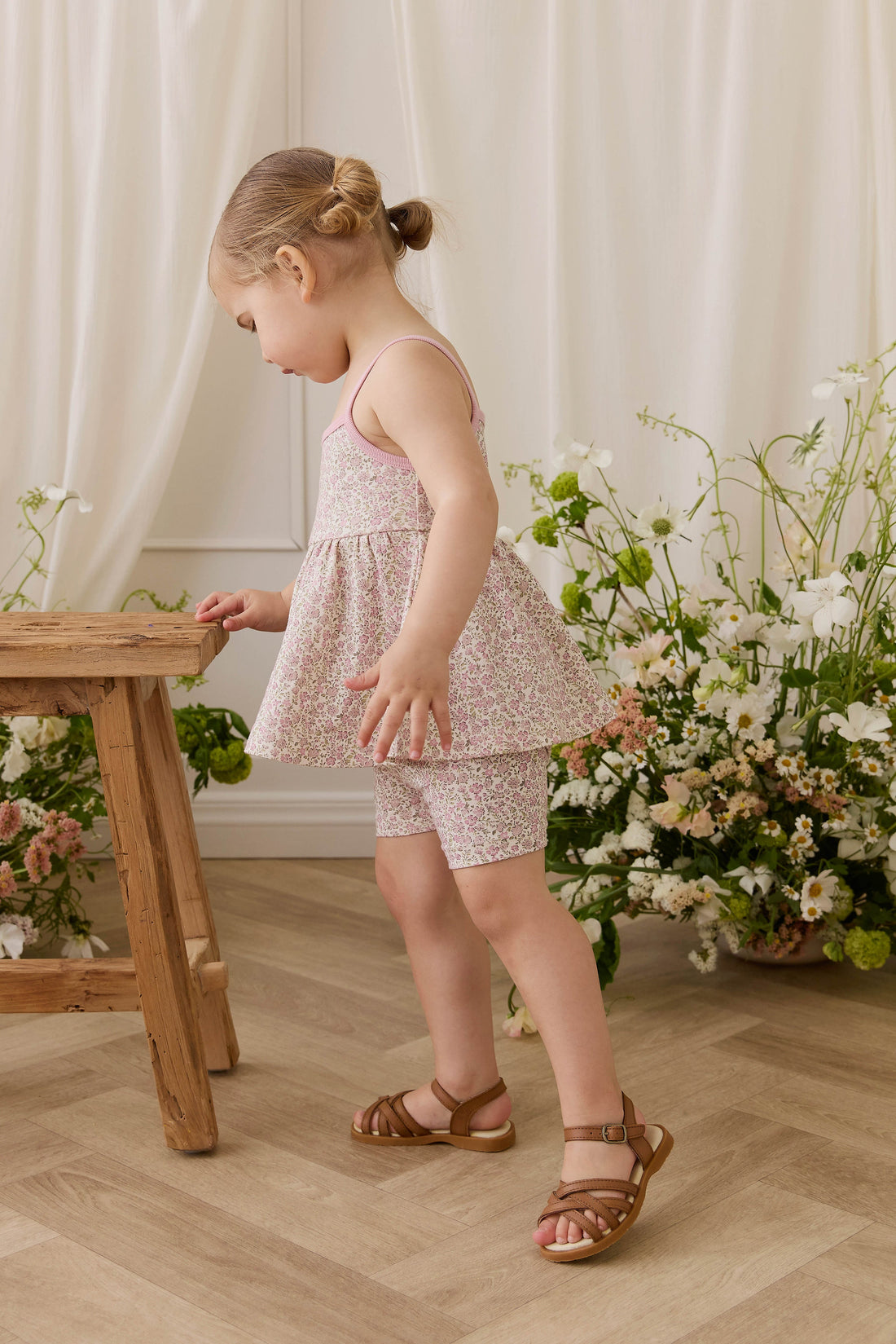 Organic Cotton Everyday Bike Short - Tully Mauve Childrens Shorts from Jamie Kay Australia