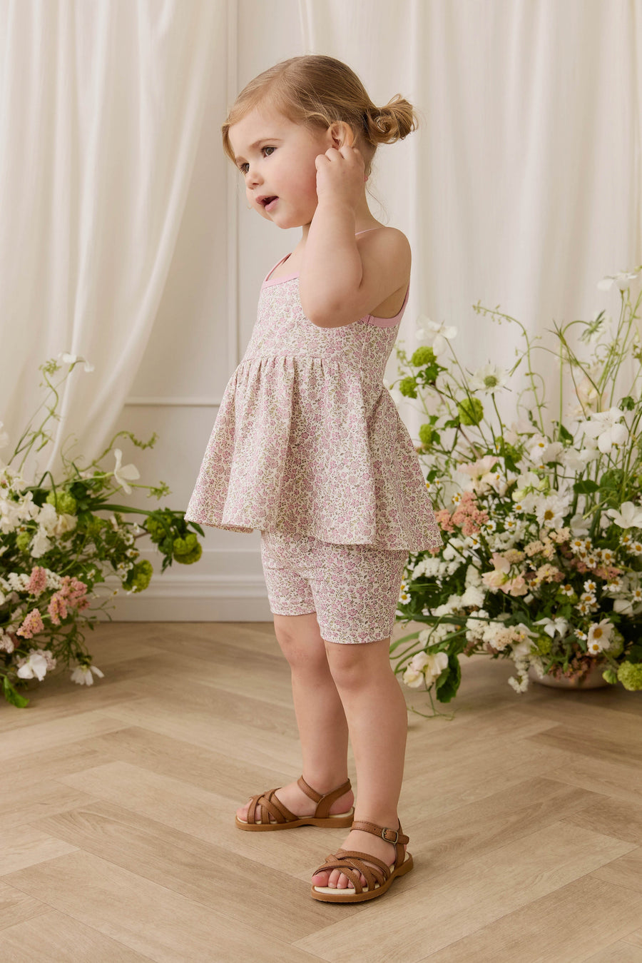 Organic Cotton Everyday Bike Short - Tully Mauve Childrens Shorts from Jamie Kay Australia