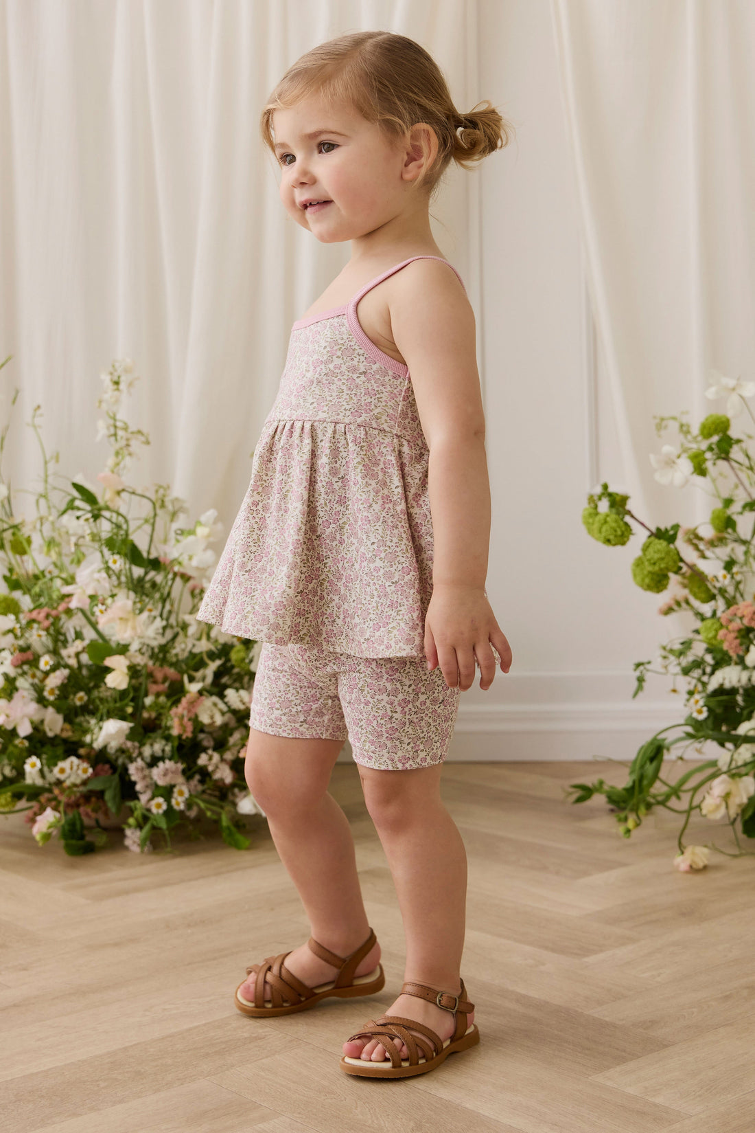 Organic Cotton Everyday Bike Short - Tully Mauve Childrens Shorts from Jamie Kay Australia
