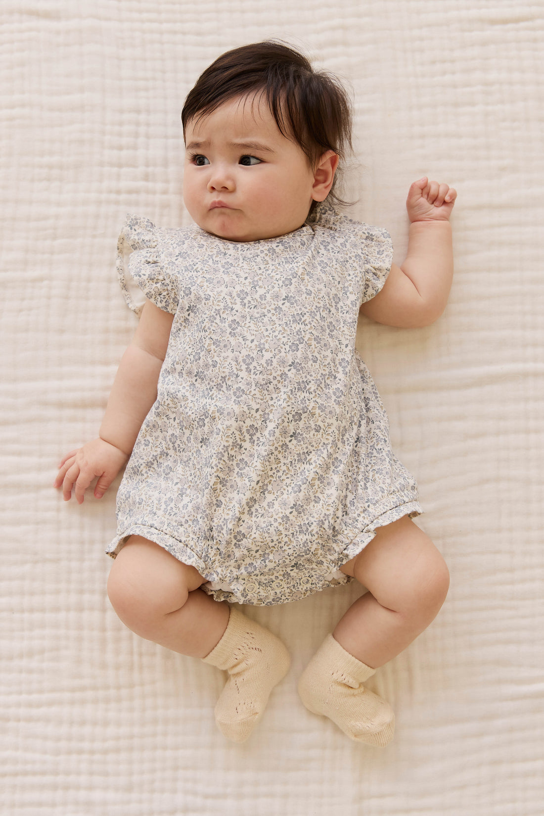 Organic Cotton Adrienne Playsuit - Tully Grey Childrens Playsuit from Jamie Kay Australia