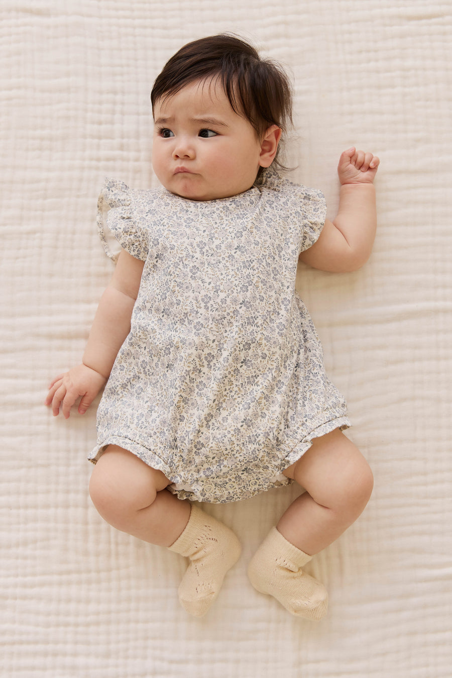 Organic Cotton Adrienne Playsuit - Tully Grey Childrens Playsuit from Jamie Kay Australia