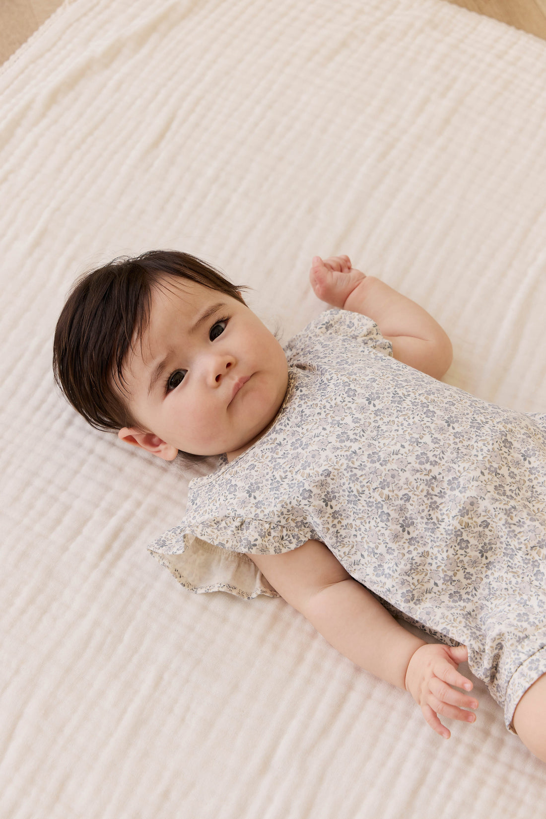 Organic Cotton Adrienne Playsuit - Tully Grey Childrens Playsuit from Jamie Kay Australia