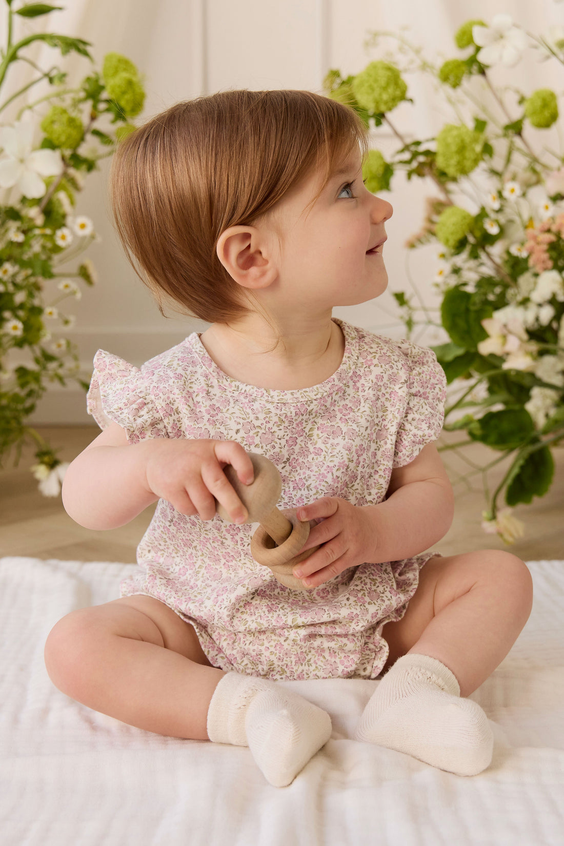 Organic Cotton Adrienne Playsuit - Tully Mauve Childrens Playsuit from Jamie Kay Australia