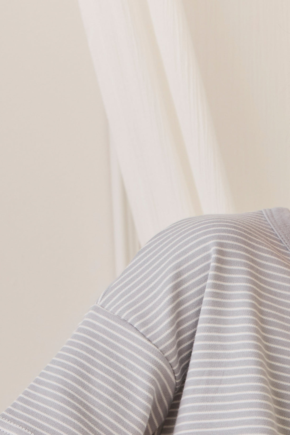 Pima Cotton Wesley Tee - Fine Stripe Missouri/Parchment Childrens Top from Jamie Kay Australia