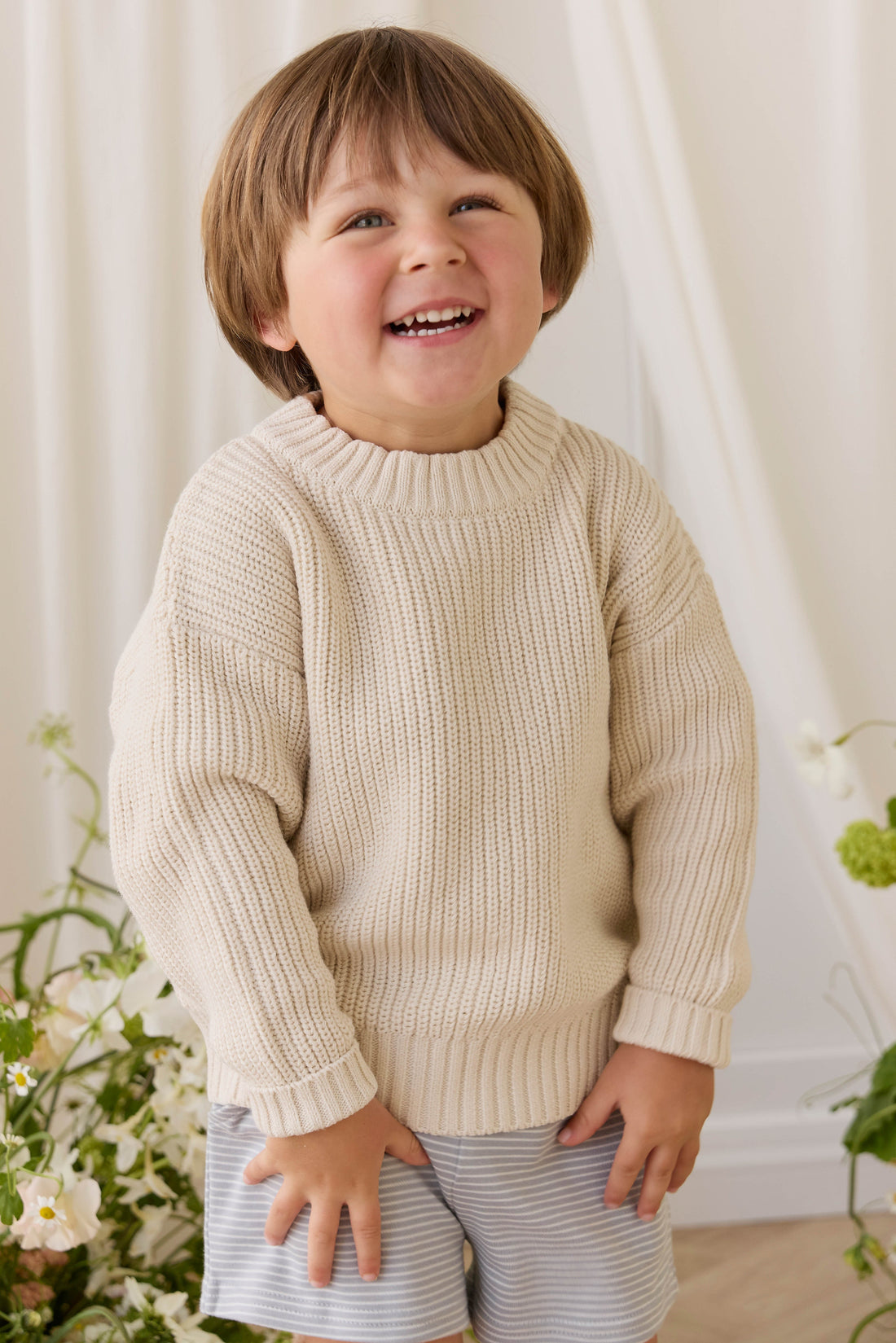 Johan Knit Jumper - Vanilla Childrens Jumper from Jamie Kay Australia