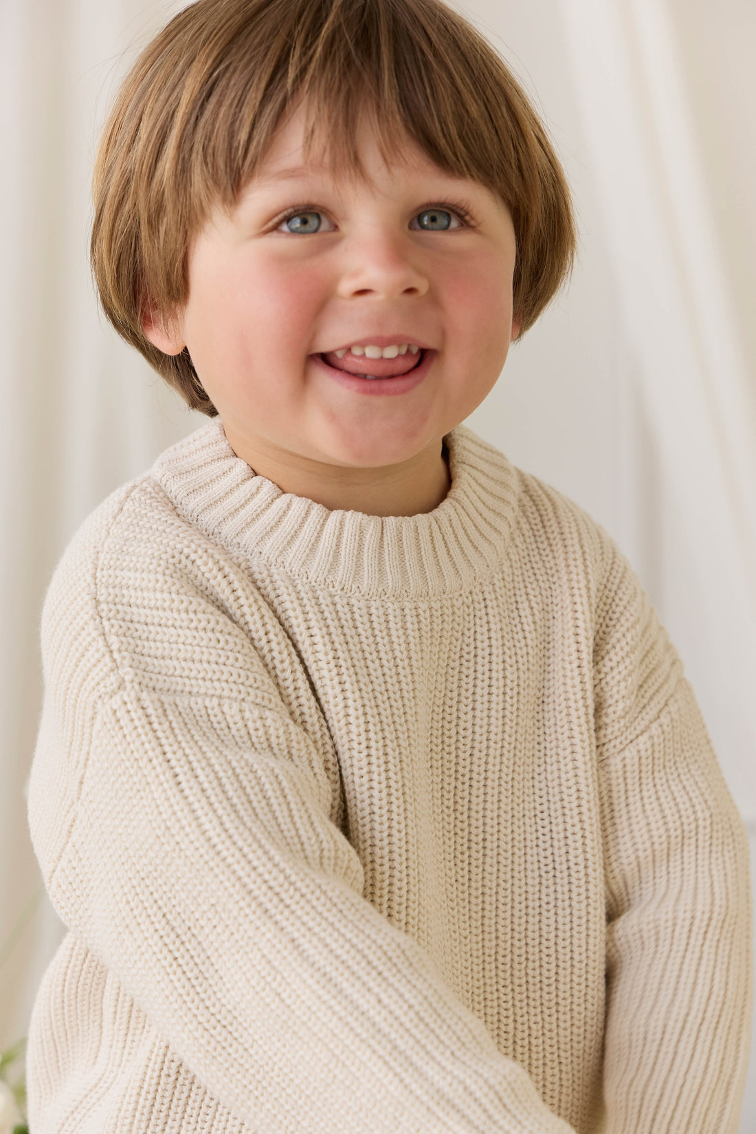 Johan Knit Jumper - Vanilla Childrens Jumper from Jamie Kay Australia