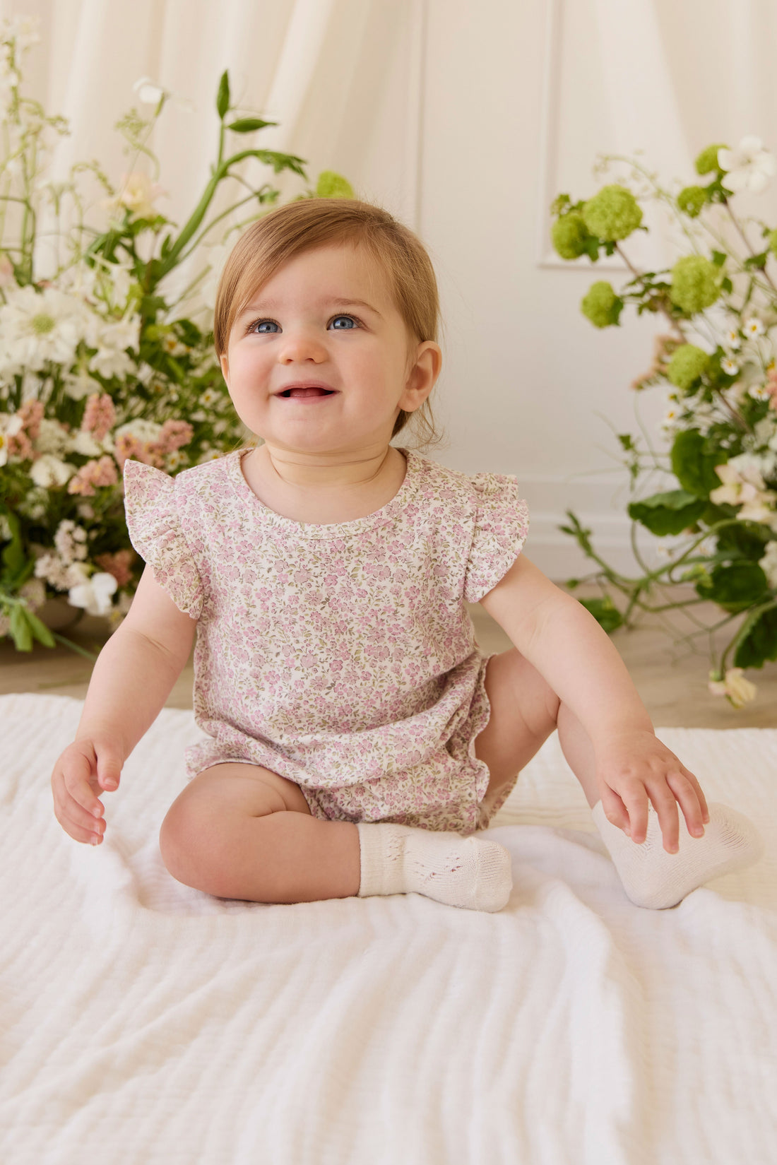 Organic Cotton Adrienne Playsuit - Tully Mauve Childrens Playsuit from Jamie Kay Australia