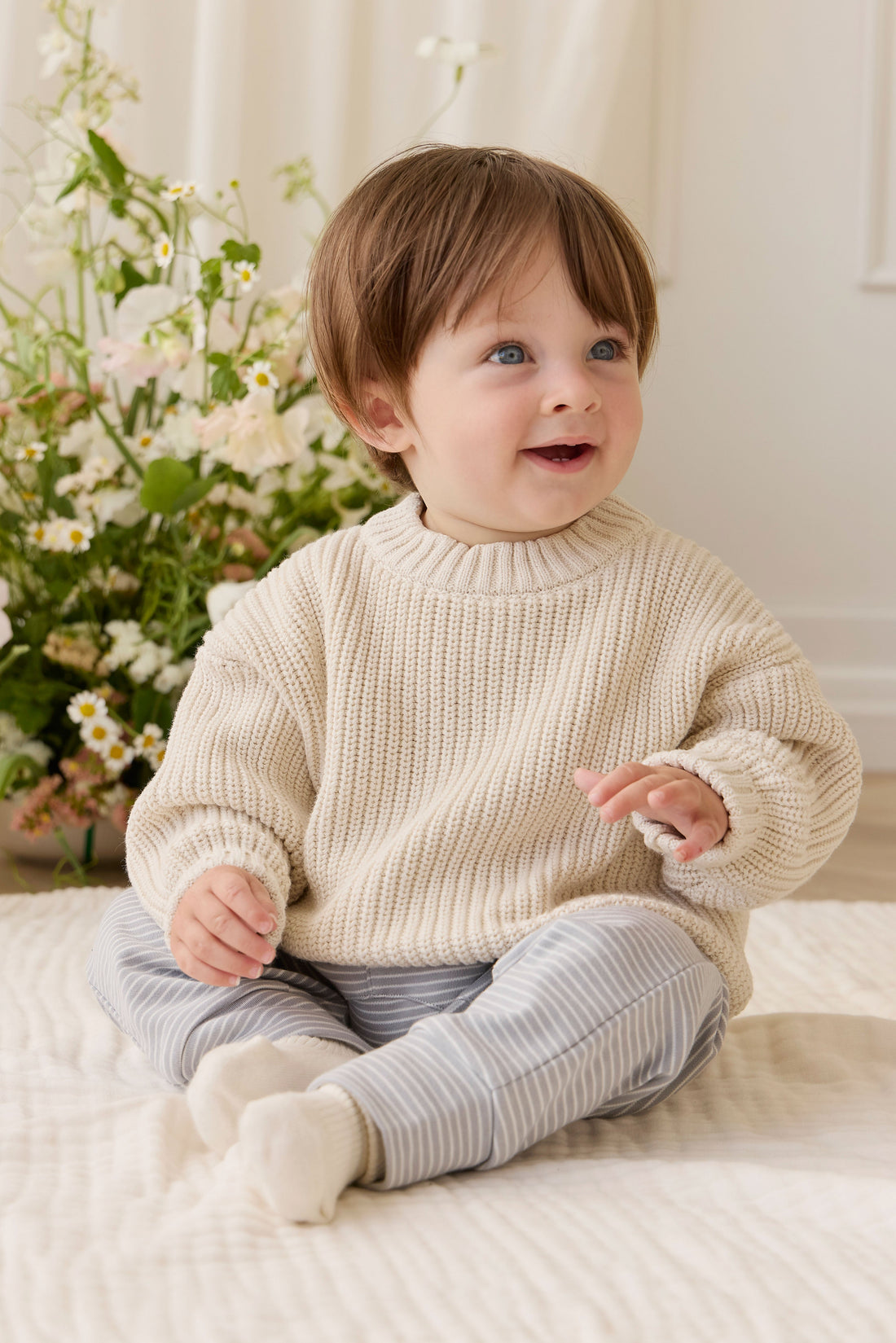 Johan Knit Jumper - Vanilla Childrens Jumper from Jamie Kay Australia