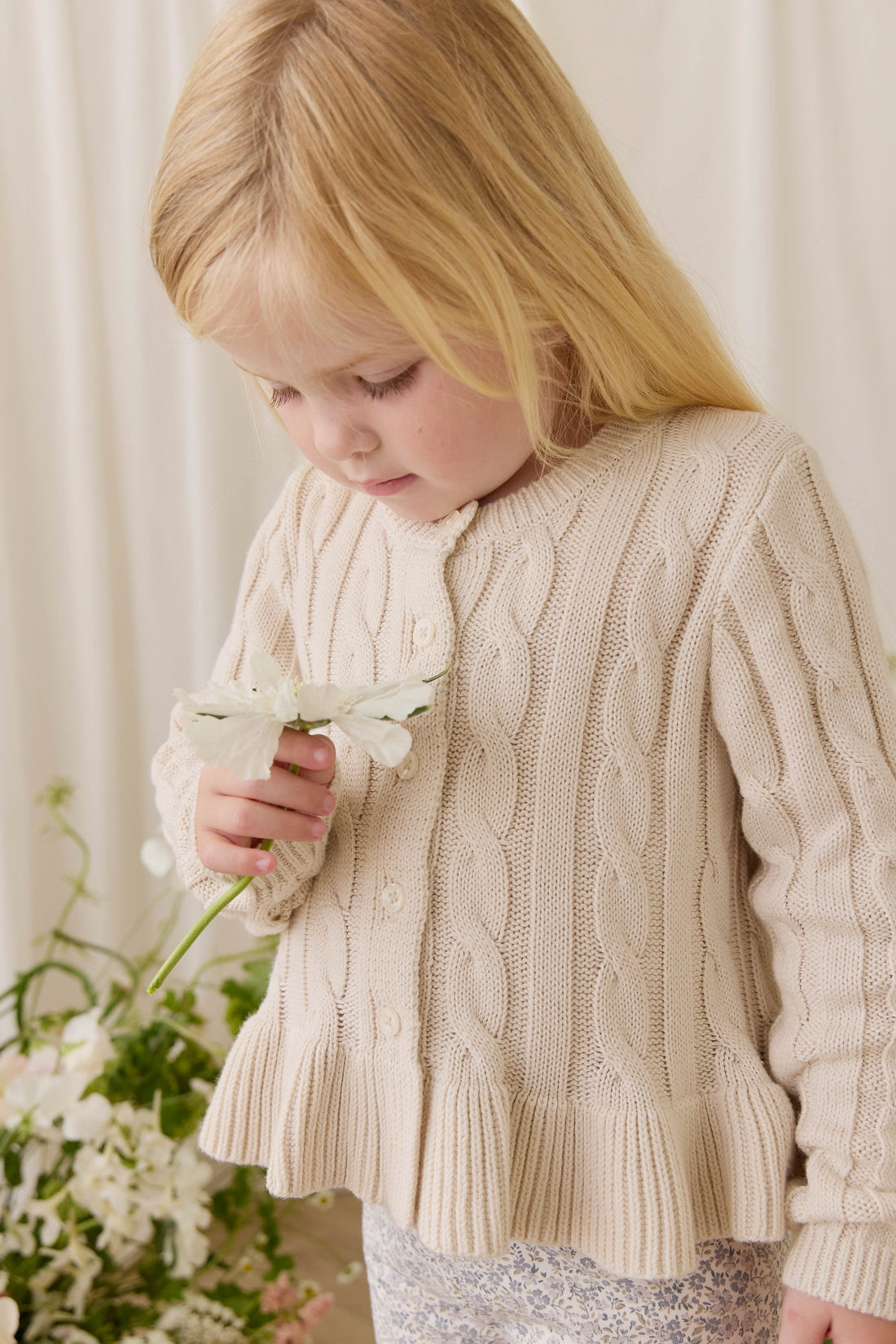 Harriet Cardigan - Vanilla Childrens Cardigan from Jamie Kay Australia