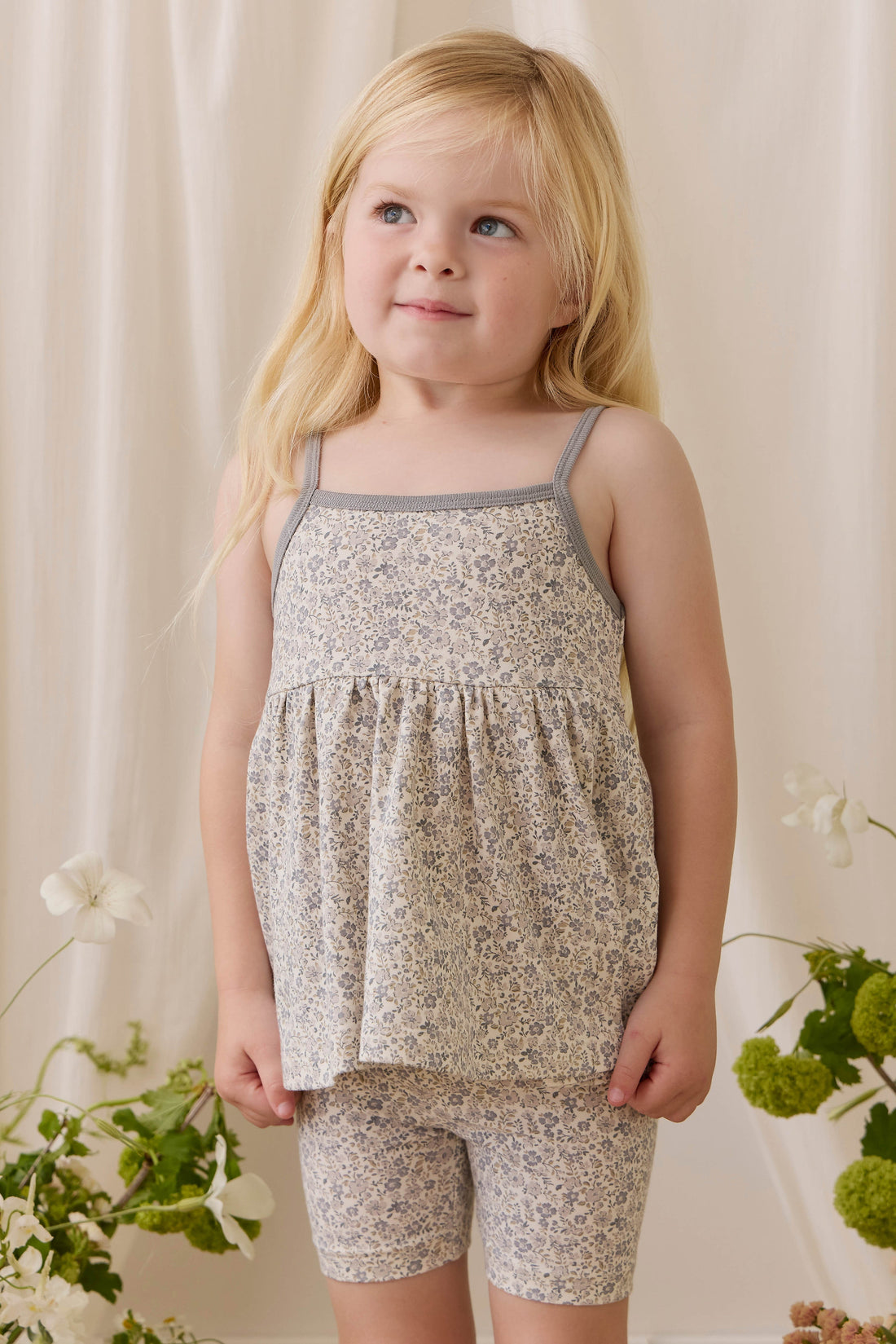 Organic Cotton Everyday Bike Short - Tully Grey Childrens Shorts from Jamie Kay Australia