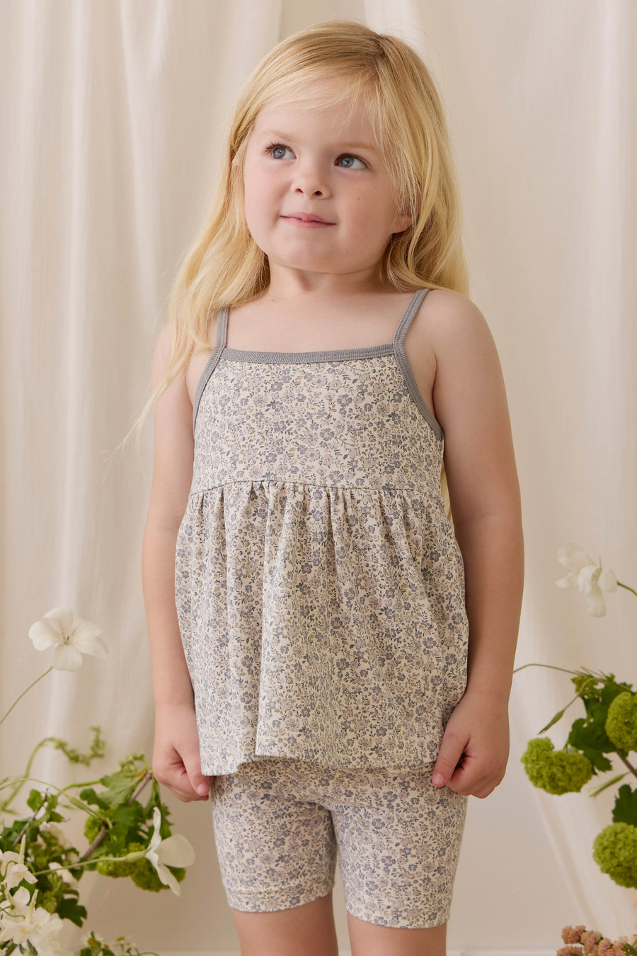 Organic Cotton Everyday Bike Short - Tully Grey Childrens Shorts from Jamie Kay Australia