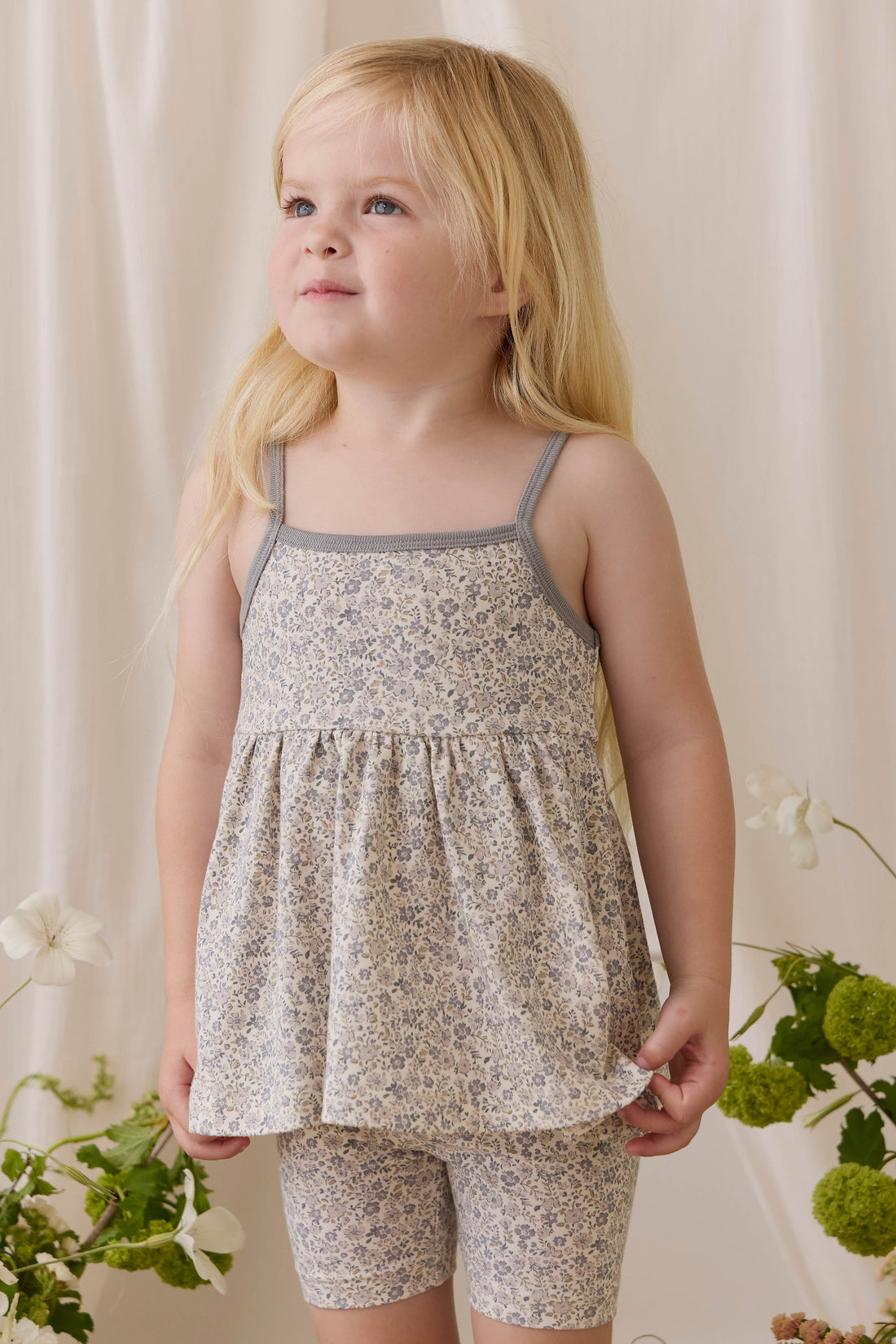 Organic Cotton Maple Singlet - Tully Grey Childrens Singlet from Jamie Kay Australia