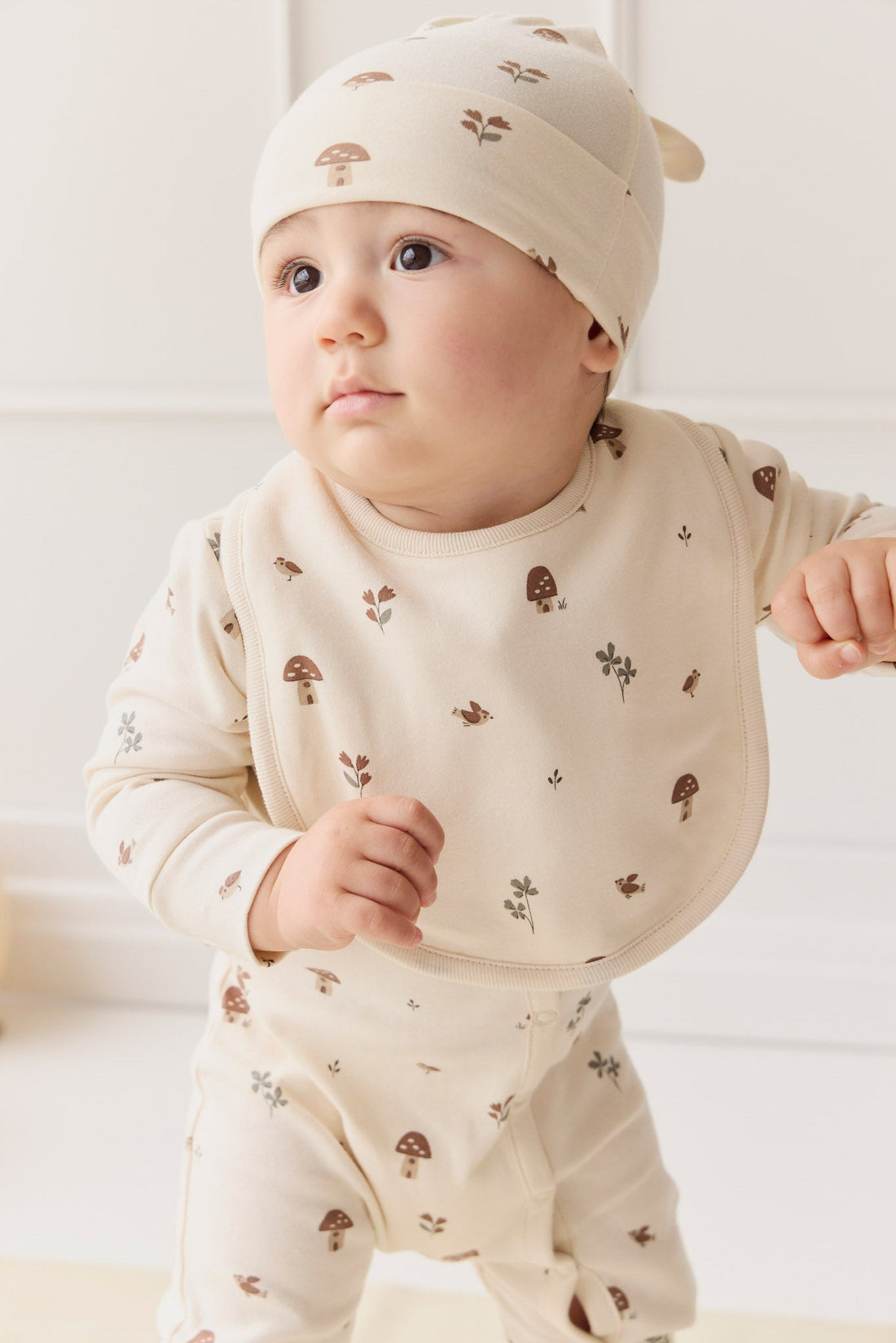 Organic Cotton Bib - Le Champignon Childrens Bib from Jamie Kay Australia